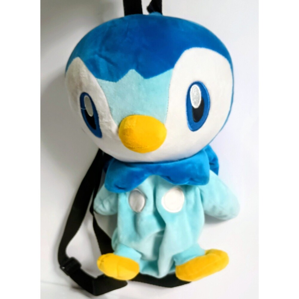 Pokemon Piplup Plush Backpack with Storage Space Adjustable Strap Pocket Monster